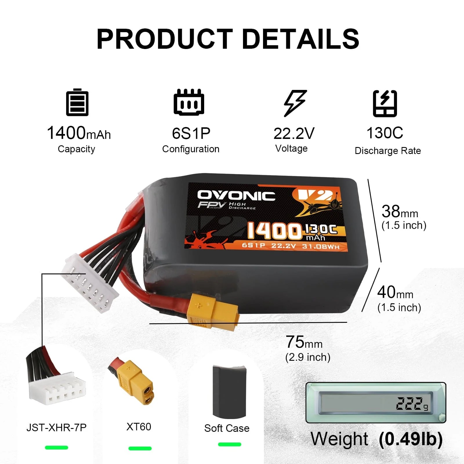Baterai LiPo Ovonic 6S 22.2V 1 - Fpv Drone Goggles ulasan dan harga