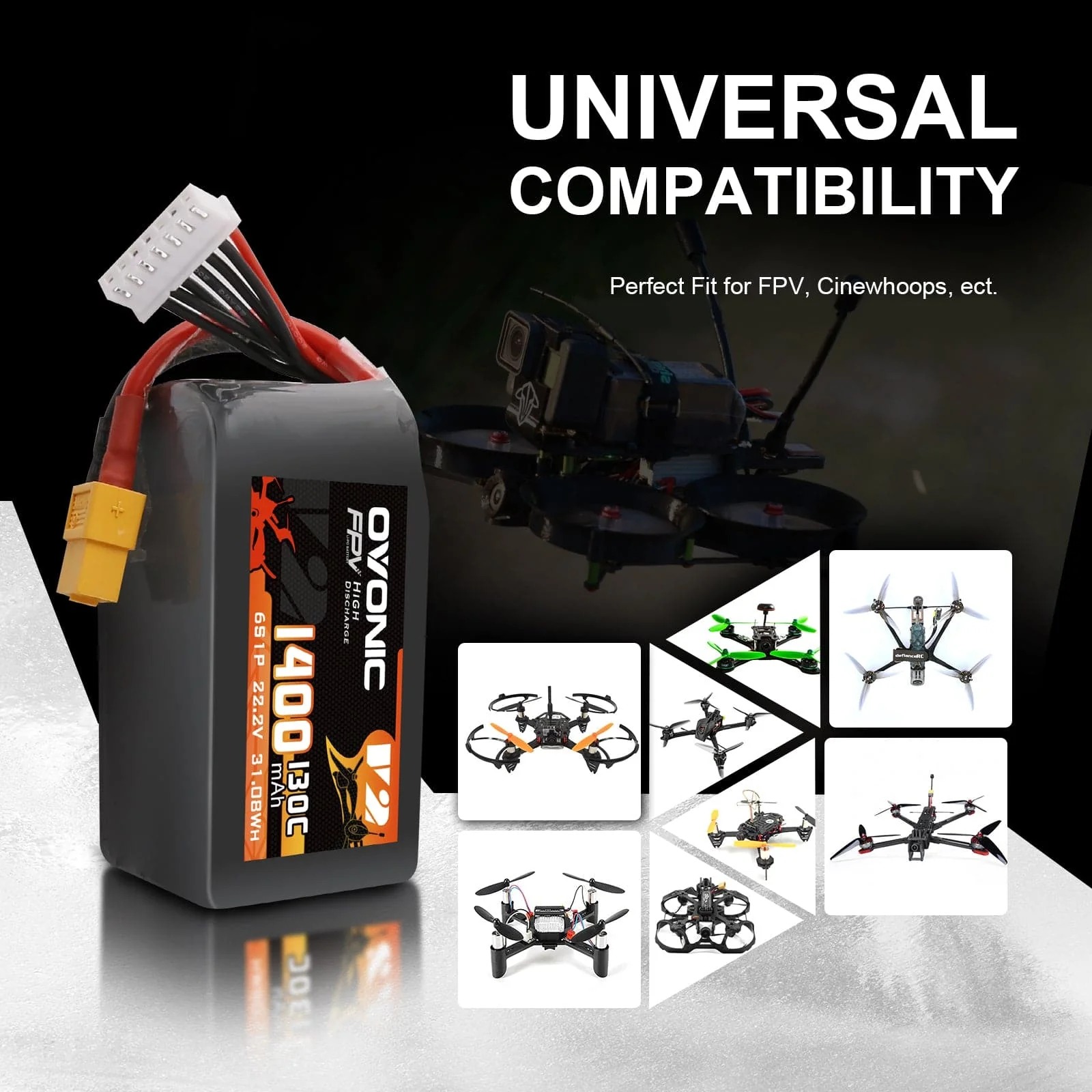 Baterai LiPo Ovonic 6S 22.2V 1 - Fpv Drone Goggles ulasan dan harga